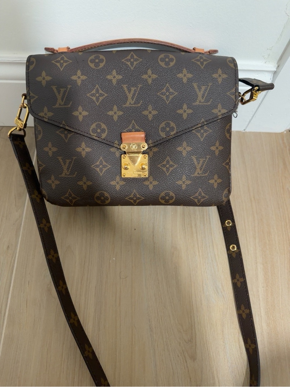 Louis Vuitton Monogram Canvas Crossbody with Gold Hardware
